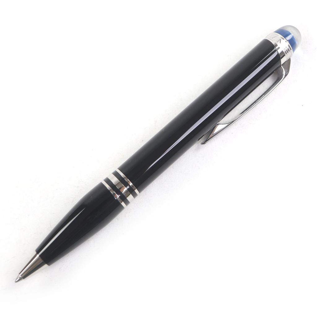 Mükemmel MONTBLANC Tükenmez Kalem Starwalker Yeni Mavi Kubbe Siyah Gümüş Kullanılmış