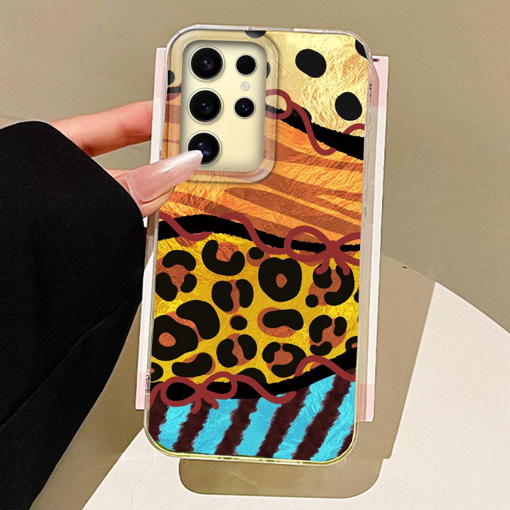 Pink Leopard Print Vortex Pattern Women Girls Phone Case for Samsung Galaxy S25 Edge S24 S23 S22 S21 FE Plus Ultra Shell Cover