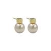 Hong Kong Style 3D Cube Pearl Earrings: French Light Luxury, High-End Simple Design for Women