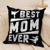 Best Mom Ever Cushion Cover Soft Plush Fabric DoubleSided Printed Cushion Covers for All Seasons Modern Home Decor