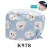 Cartoon Printed Nursing Caps Men Women Medical Hats Adjustable Long Hair Pet Dental Clinic Doctors Scrub Hat