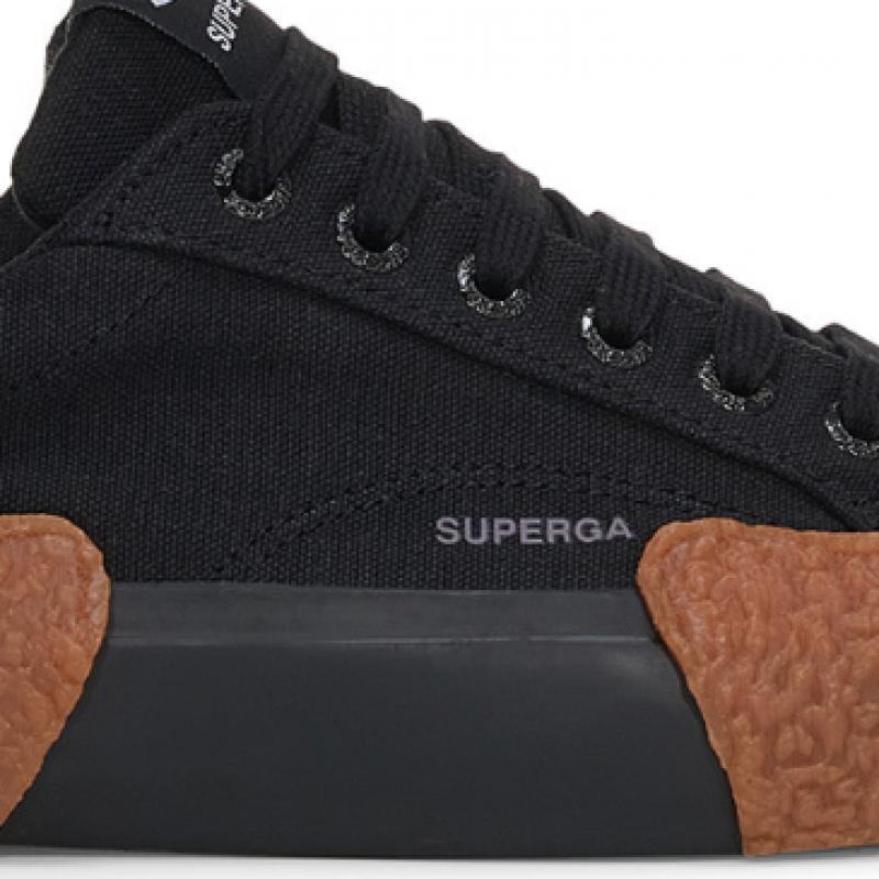 Superga 2660 Streifen Großer Bumper Schwarz S2137cwa0u