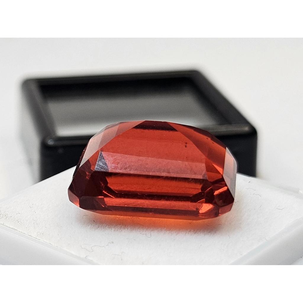 Fabulous Natural Sunset Color Hessonite 14-15 Ct Emerald Cut Certified Gemstone