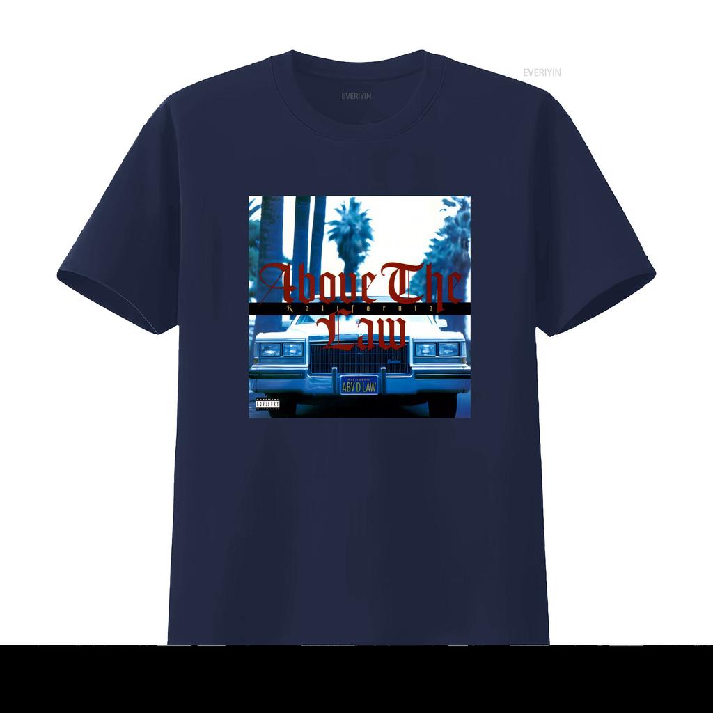 Above The Law Rap Group T Shirt California Car Palm Tree Design Trendy Streetwear for Hip Hop Fans Vintage Washed Streetwear
