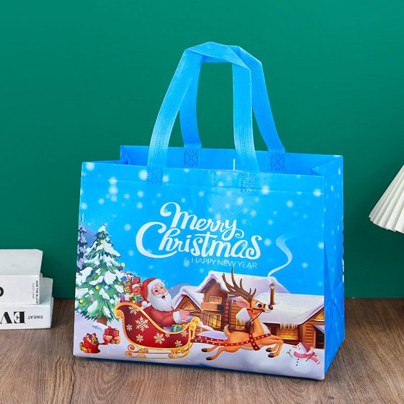 1pc Merry Christmas Gifts Bags Santa Elk Non-woven Candy Gift Packaging Tote Bag Xmas New Year Party Decor Noel Shopping Pouch