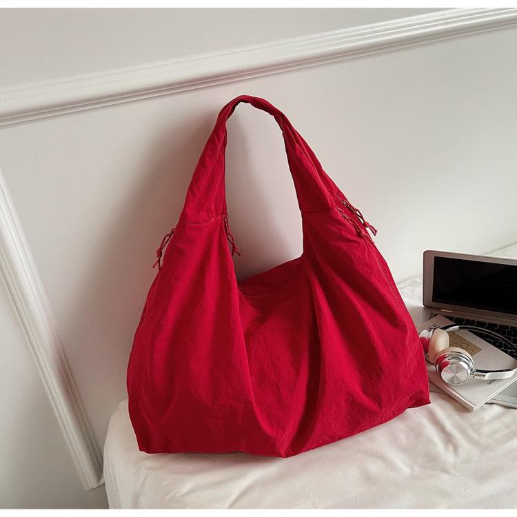 

Large capacity tote bag women s new simple casual versatile lazy shoulder bag commuting shopping underarm cloth bag оранжевый