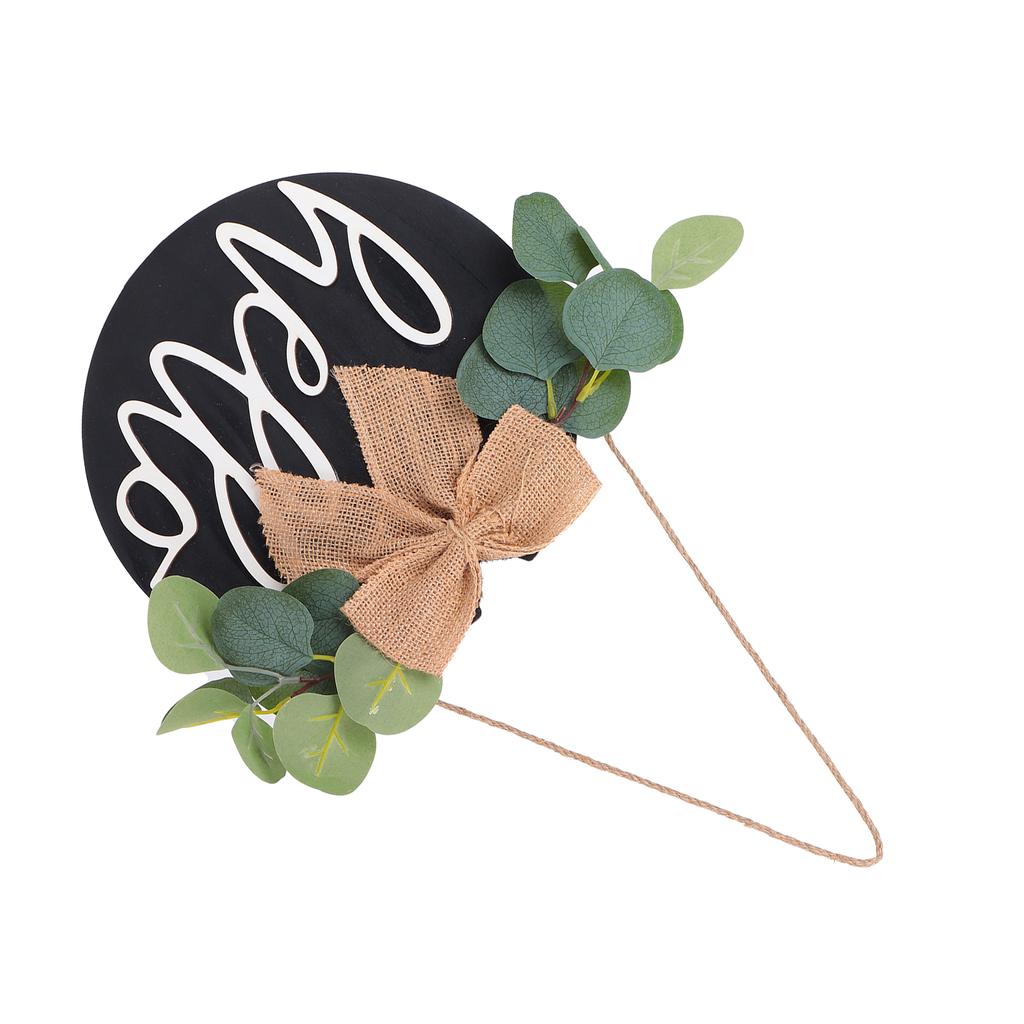 Door Decor Hello Sign Rustic Wooden Outdoor Pendant for Daily Holiday Home Decoration