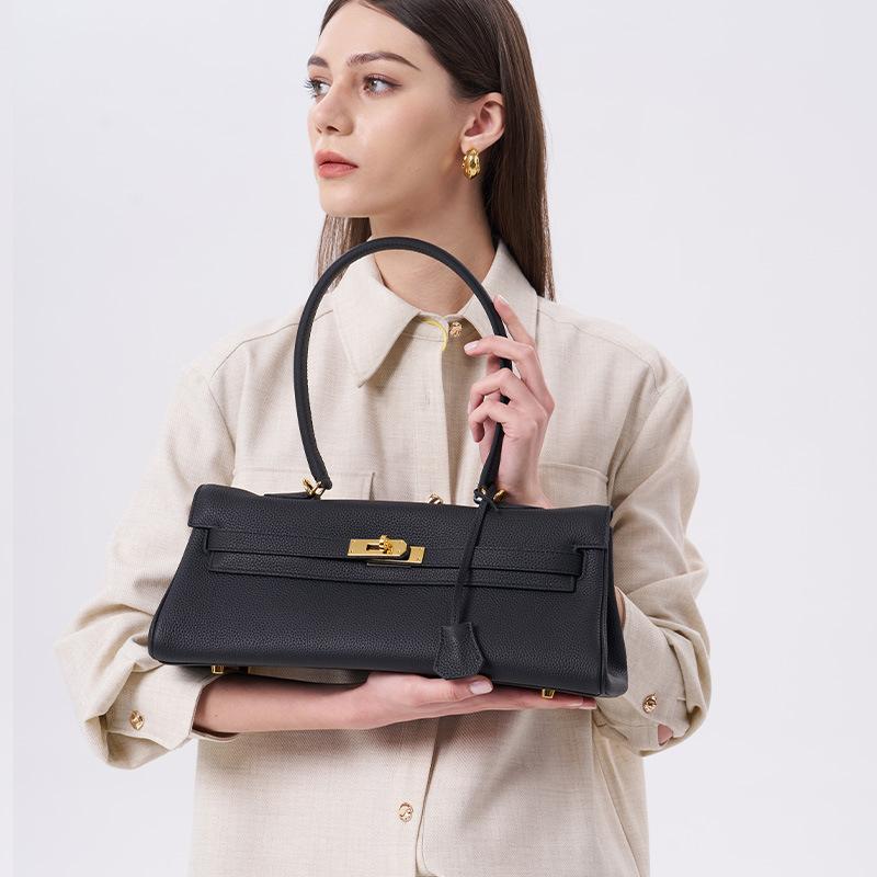 Nische KL Achseltasche Rindsleder Handtasche Damen Hochwertige Leder Umhängetasche Mode Pendler Messenger Bag