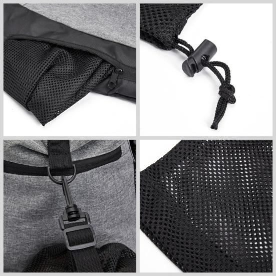 Drawstring Basketball Backpack Foldable Gym Bag with Detachable Ball Mesh Bag Sports Sackpack for Soccer Volleyball Baseball Yoga