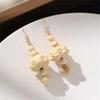 Elegant Wood And Alloy Florals Earrings Handmade Dangling Earrings For Daily Wear Or Special Occasions