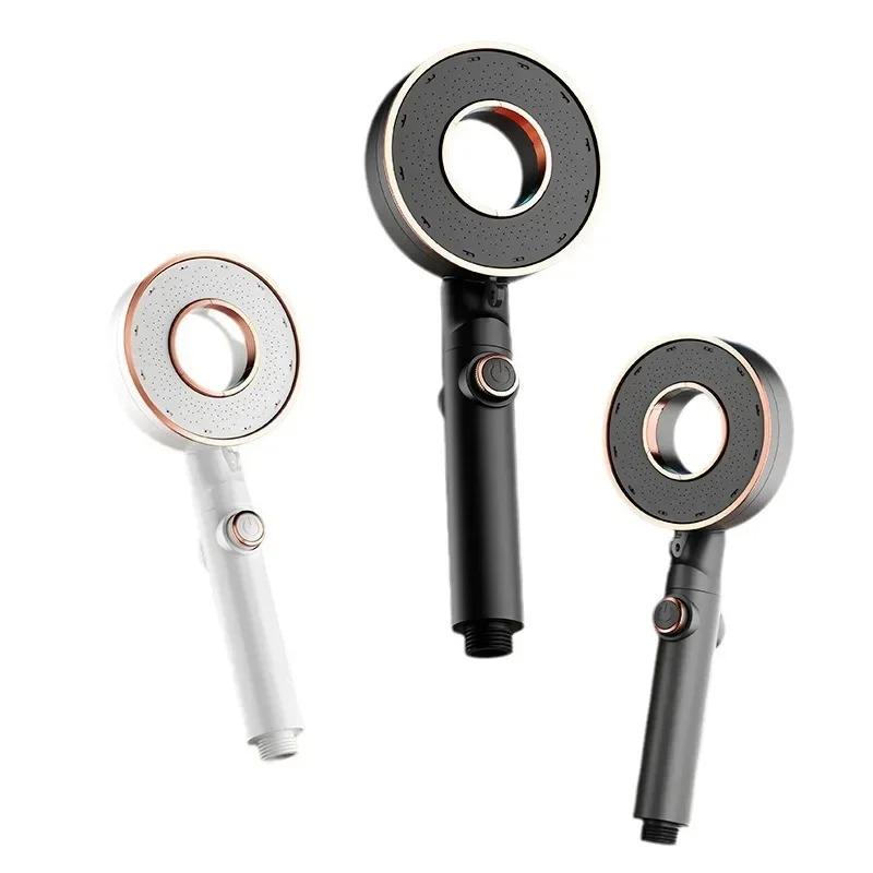 Household Hand-held Pressurized Ring Hollow Shower Sprinkler Donut Constant Temperature Head Rain Top Spray Net Red