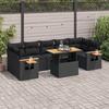 VidaXL Garden Furniture Set with Cushions 8 Pcs Black Braided Resin Acacia 3327569