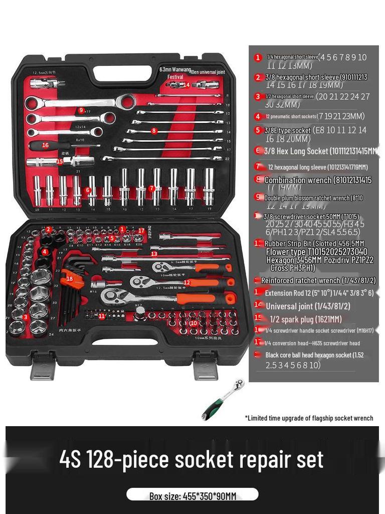 Quick Ratchet Socket Wrench Set for Car and Motorcycle Repair