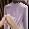 Autumn and winter women's clothing containing wool and silk bottoming shirt women's inner heating fleece warm turtleneck top with fleece and thicker