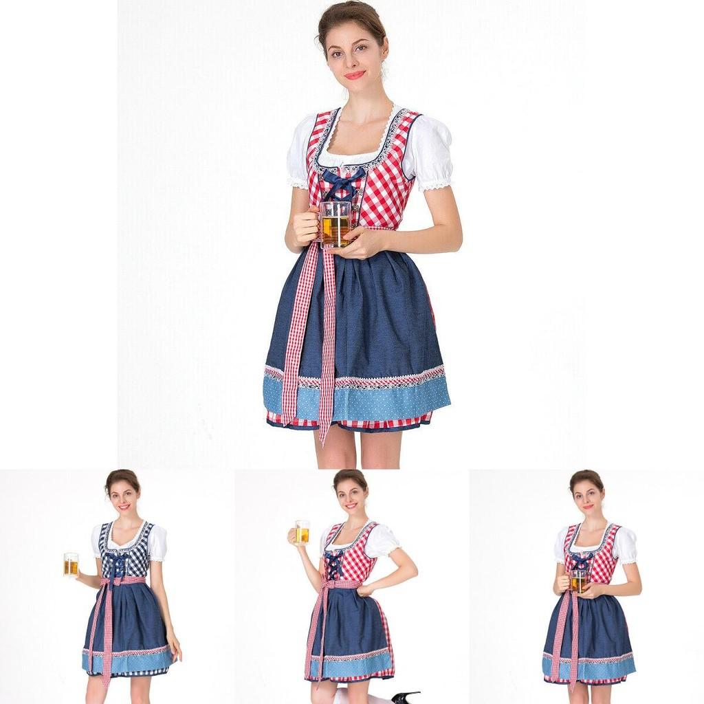 Oktoberfest Plain Dress Costume For Women Featuring Charming Vintage Style Design