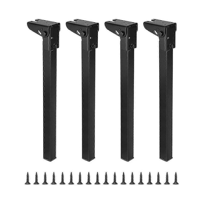 4 Pieces Foldable Table Leg Collapsible Table Legs Multipurpose Portable Stable For Night Stands Bench Computer Desk Supplies - JA nero
