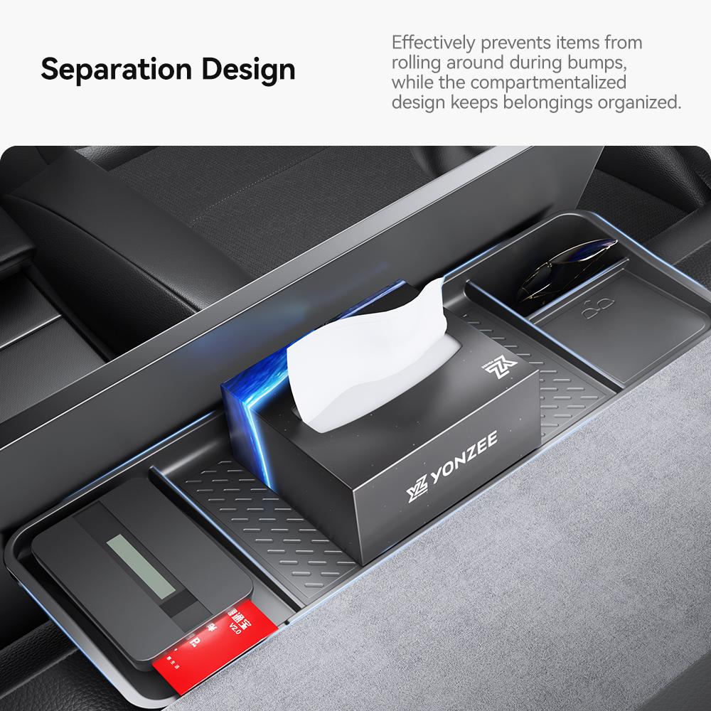 YZ Storage Tray For Tesla Model Y Juniper 2025 Model 3 Highland Rear Screen Storage box Dashboard bracket Tissue Box ECT Panel