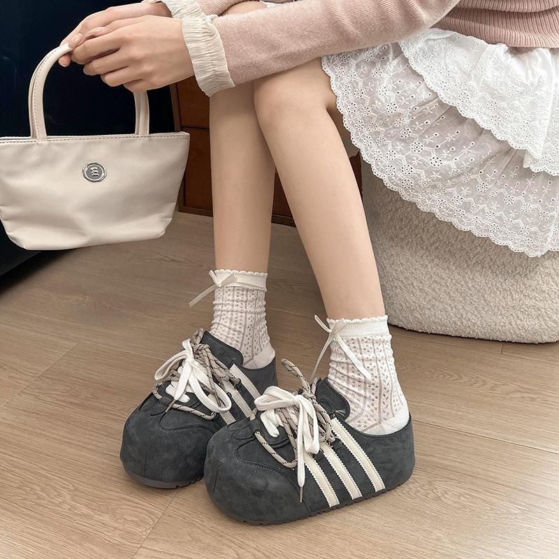 

European thick-soled fashionable bag head drag women 2025 new matte leather leather lace-up Boken shoes fashion slippers trend 40 серый