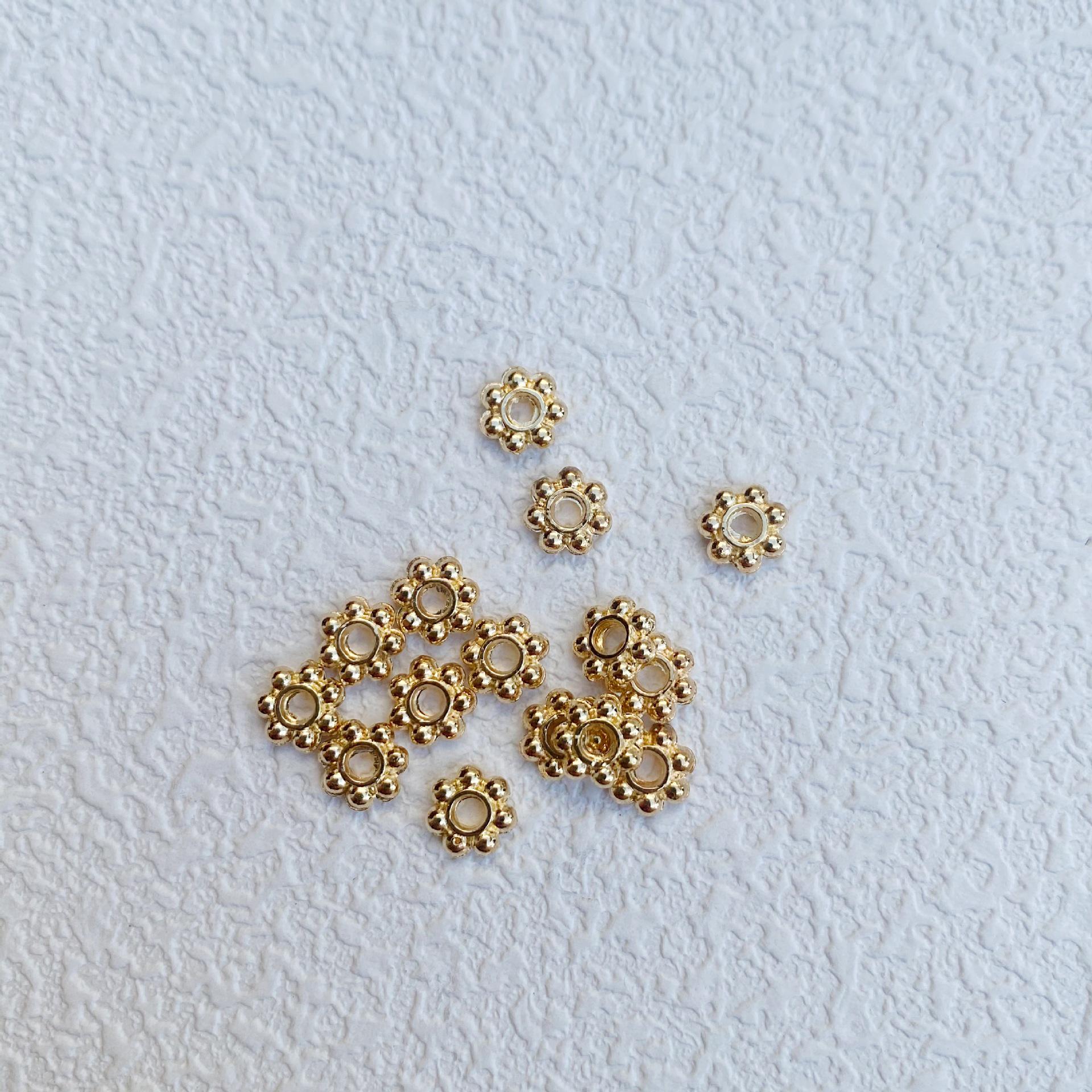 

Handmade Rope Snowflake Beads: Gold-Plated Alloy Jewelry Necklace/Bracelet Accessories 4mm