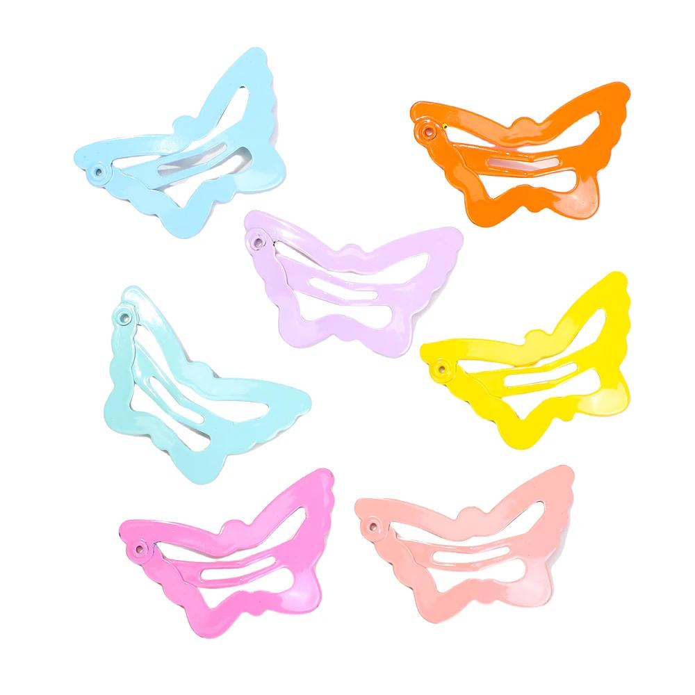 

20 шт./лот Однотонные заколки-бабочки для волос для девочек Y2k Челка для волос BB Заколки Детские милые бутик головные уборы