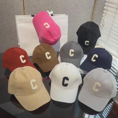 2023 Cord-Baseballkappe mit C-Buchstaben, Unisex-Design, strukturierte Passform, verstellbar, tiefe Krone, breite Krempe