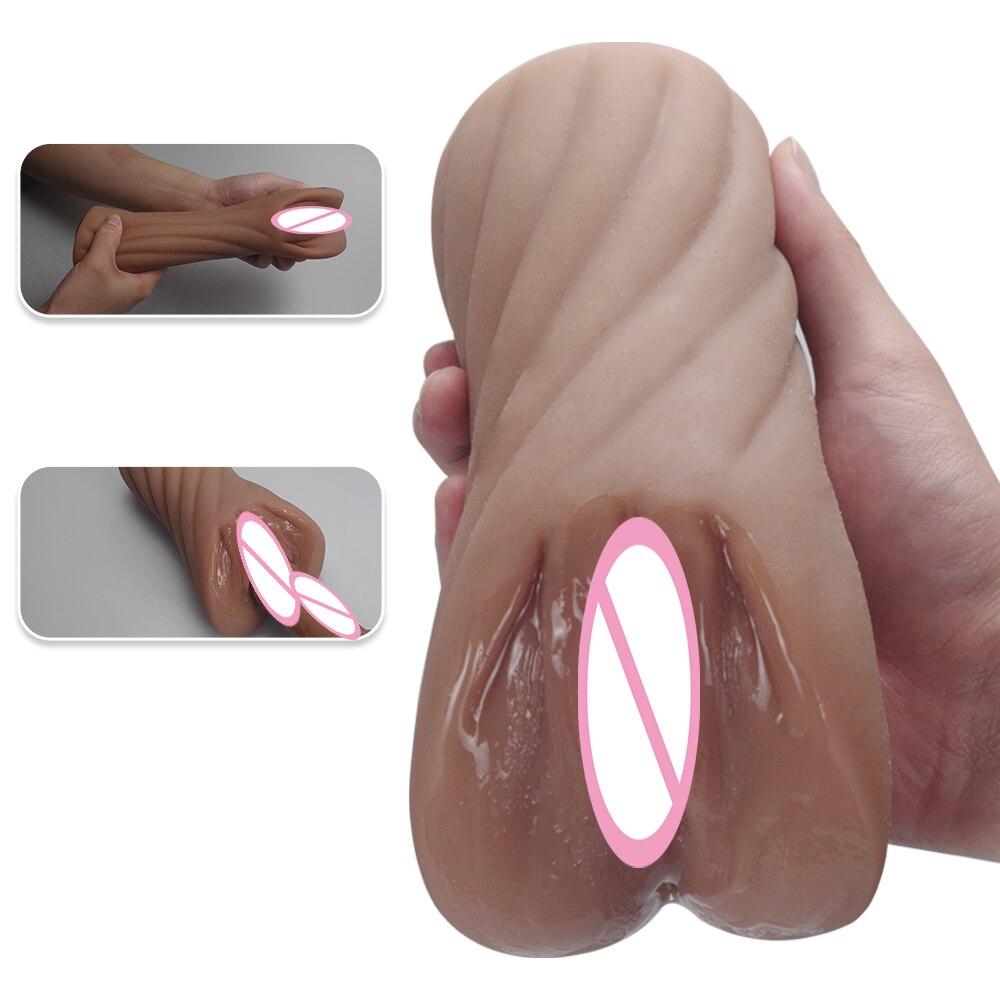 Realistic Vagina Sex Toys for Men Pussy Male Masturbator Oral Double Hole 2 In 1 Silicone Intimate Sex Shop Male Erotic