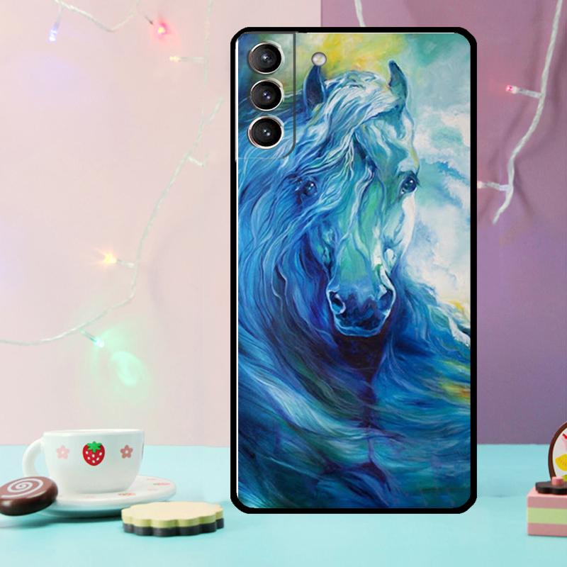 Horse Painted Art Phone Case For Samsung Galaxy S24 S25 Ultra S21 S22 S23 Ultra S9 S10 S20 Plus S25 FE Cover