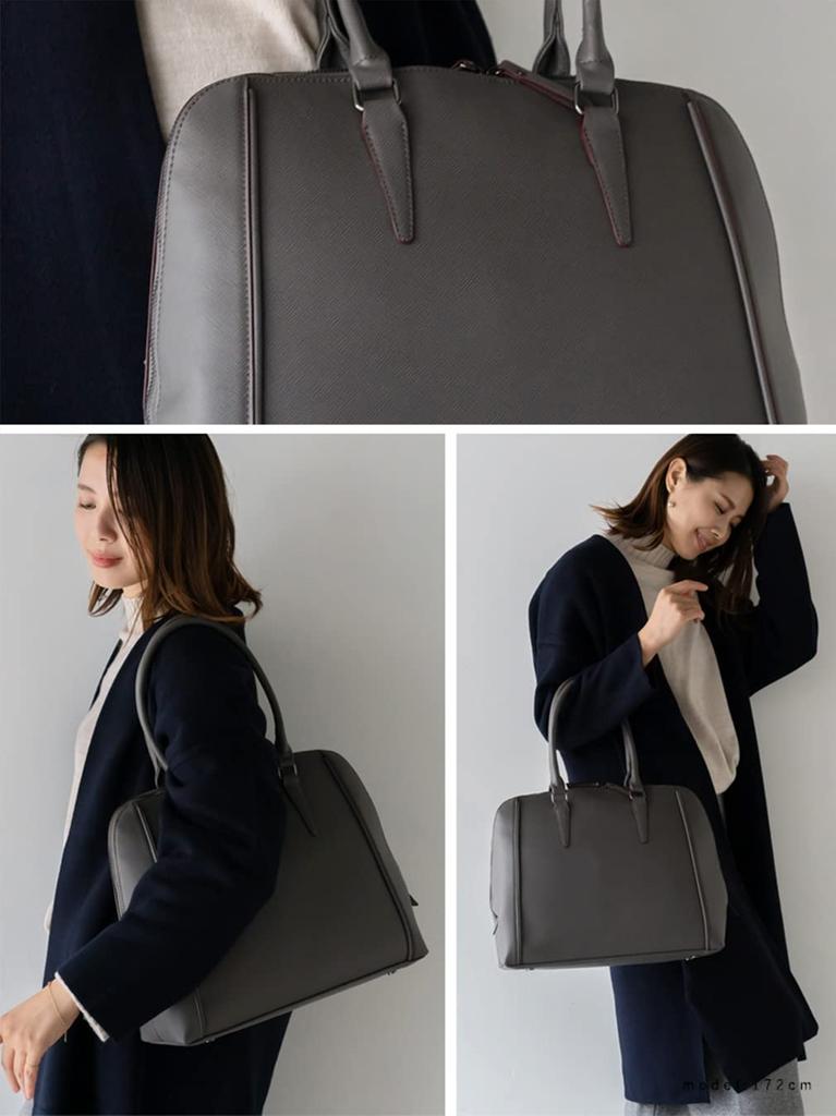 VITAFELICE Women's Round Business Tote Bag vsib-21c33p (Gray)