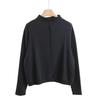 Women's Autumn/Winter Stand Collar Brushed Fabric Base Layer T-Shirt - Loose Slimming, Skin-Friendly Top
