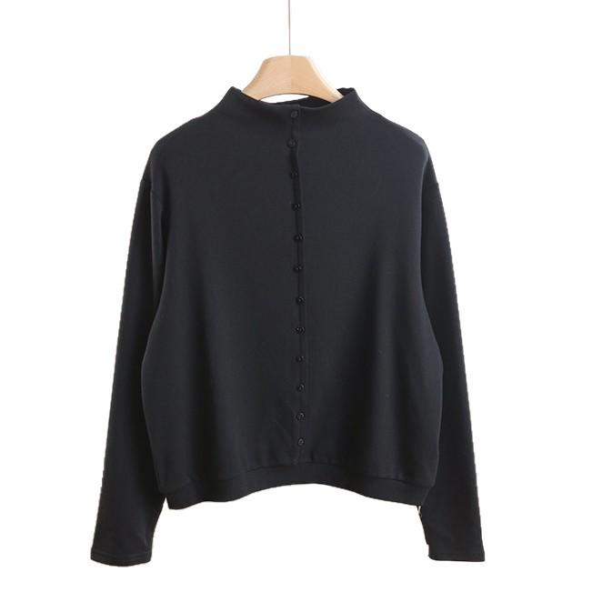 Women's Autumn/Winter Stand Collar Brushed Fabric Base Layer T-Shirt - Loose Slimming, Skin-Friendly Top