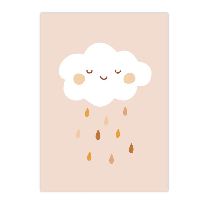 Boho Rainbow Cloud Moon Sun Heart Posters and Prints Nordic Nursery Wall Art Pictures Baby Kids Room Home Decor Canvas Painting