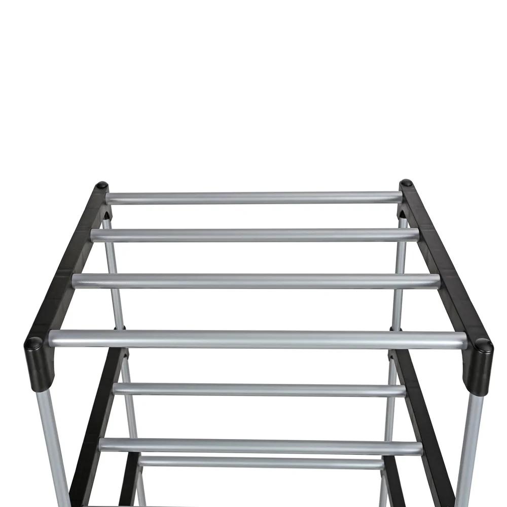6 Tier Shoe Rack Storage Solution Stackable Metal Pipes Plastic Connectors Organize Shoes Entryway Closet Garage 8 Pairs Durable