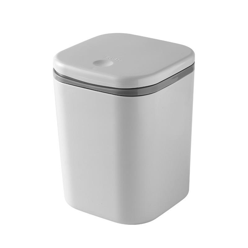 Desktop Trash Can with Lid - Office Storage Bucket for Dorm or Bedroom Tabletop