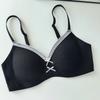 Gentle jacquard floral cream soufflé underwear women's lace edge girls' steel-rimless underwear small breasts gather bra