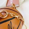 2024 Trendige Damen Basketball Umhängetasche im Western-Stil: Vielseitige, stilvolle, kleine runde Tasche
