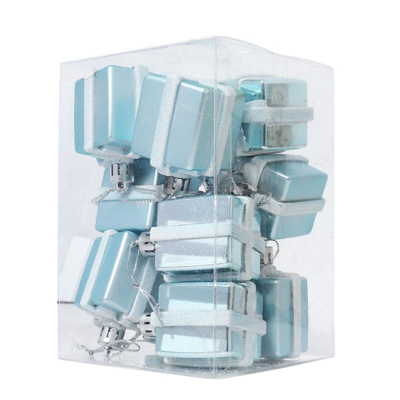 12pcs 5cm Plastic Christmas Gift Bags Hanging Pendant Painted Irregular Christmas Tree Drop Ornaments Home Christmas Party