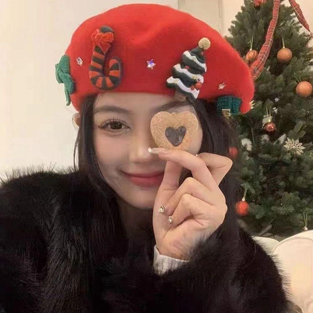 Solid Color Wool Beanie Cap Winter Warm Winter Painter Hats Fashion Christmas Beret Hat  New Year