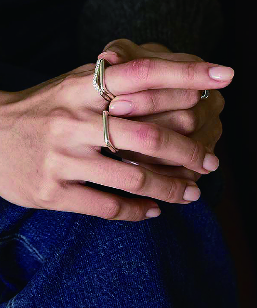 Grasse Matinee Triple Bar Set Ring Silver