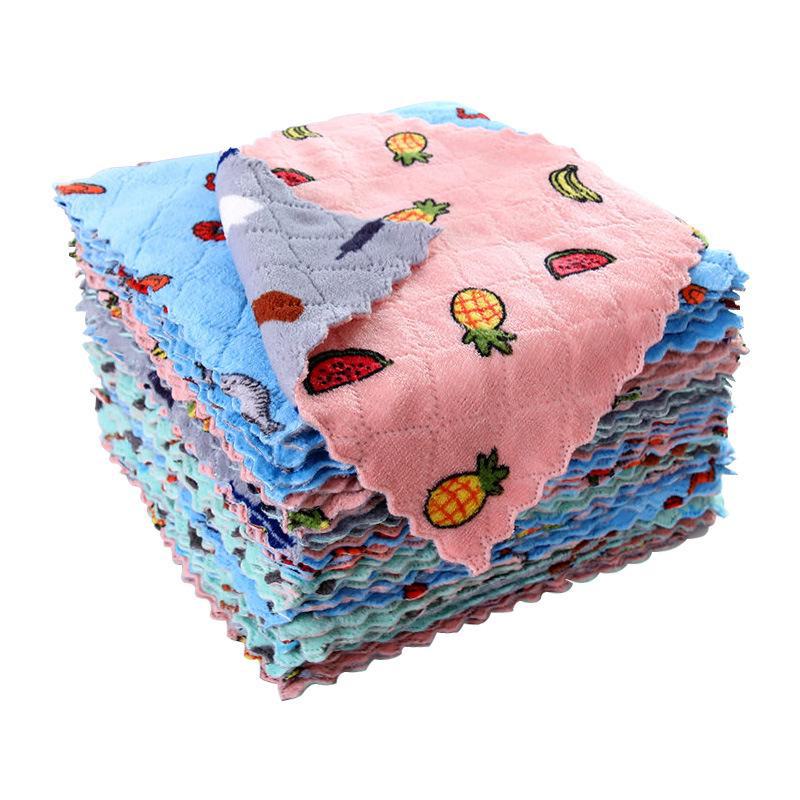 Absorbent Cotton Dishwashing Cloths: Non-Stick Oil Kitchen Towels for Cleaning Tables and Dishes.