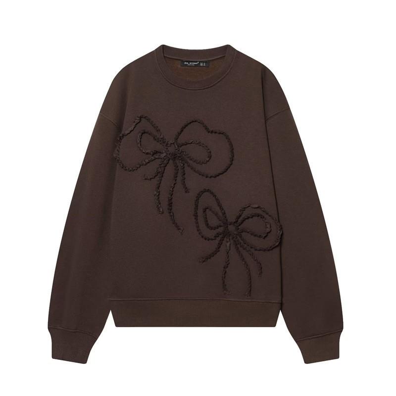 2026 Womens Oversized Casual Long Sleeve Hoodie With Bow Detail Cotton Blend Loose Fit Korean Style