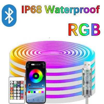 5V USB Waterproof Neon Strip Light RGB Neon LED Strip Bluetooth App With Remote Control RGB Strip For Indoor Outdoor Home Decor