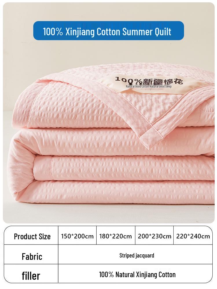 Free Shipping Summer 2026 Cool Pure Cotton Quilt - Machine Washable Single/Double Thin Air Conditioning Blanket