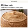 Rattan-Box-Aufbewahrungstablett, gewebter Korb mit Deckelbehältern für Picknicks