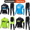 Men Women Cycling Jersey Set Long Sleeve Breathable Bib Kit Mountain Road Bike Riding Sportswear