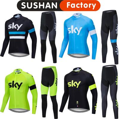 Men Women Cycling Jersey Set Long Sleeve Breathable Bib Kit Mountain Road Bike Riding Sportswear