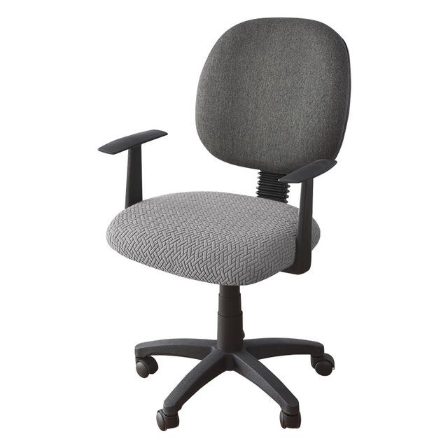 Jacquard Computer Chair Cover T -Shaped Elastic Spandex Stretchy Dining Chair Covers For Office Home Anti -Dirty Removable Round Seat Slipcovers