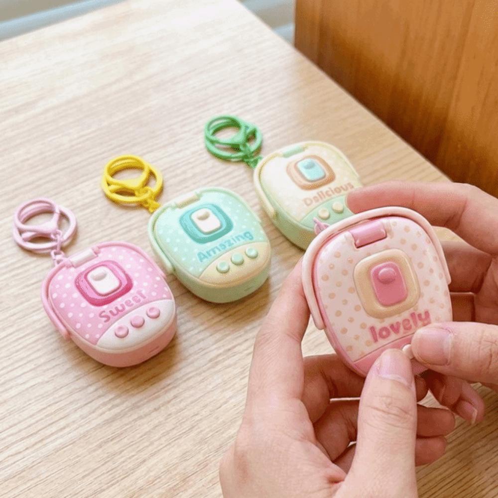 Cute Voice Recorder Keychain Cartoon Sound Making Keychain Bag Charm Simulation Kitchen Toy  Gifts