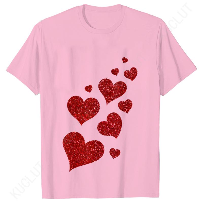 Damen Valentinstag T-Shirts Niedliche Herz T-Shirts Lustige Valentinstags T-Shirts für Damen Kurzarm Kleidung Sommer Mode T-Shirts