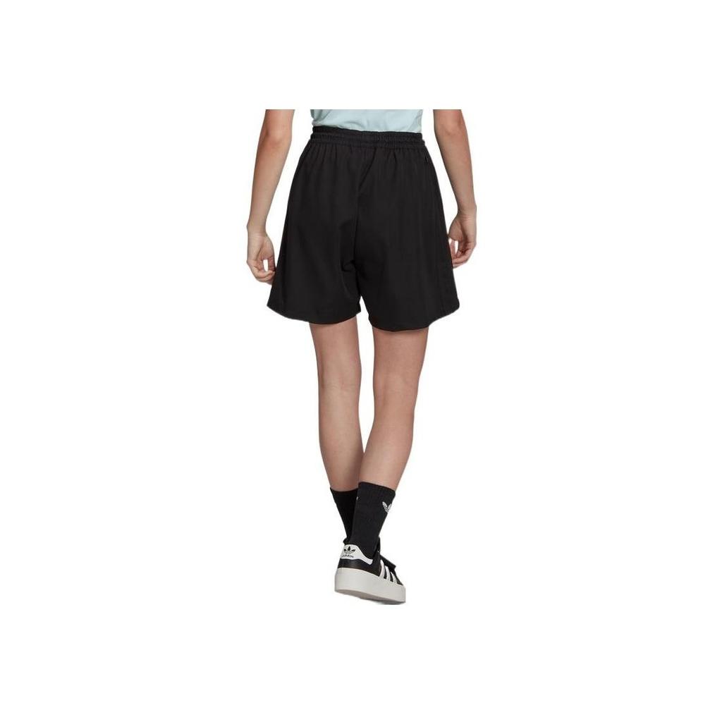 Adidas Originals Adicolor Solid Color Elastic Low Waist Sports Casual Shorts Unisex Shorts Black HN3667