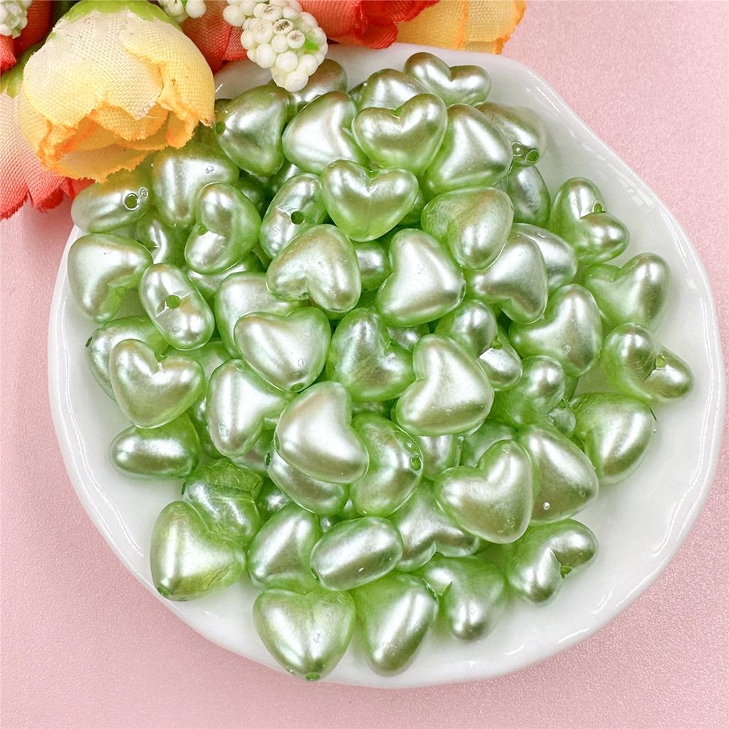 10.1*8.8mm 100 Stück Acryl Pfirsichherz mit Loch DIY Schmuckherstellung Lose Perlen Kreatives Handgefertigtes Material Glänzendes Licht Bunt